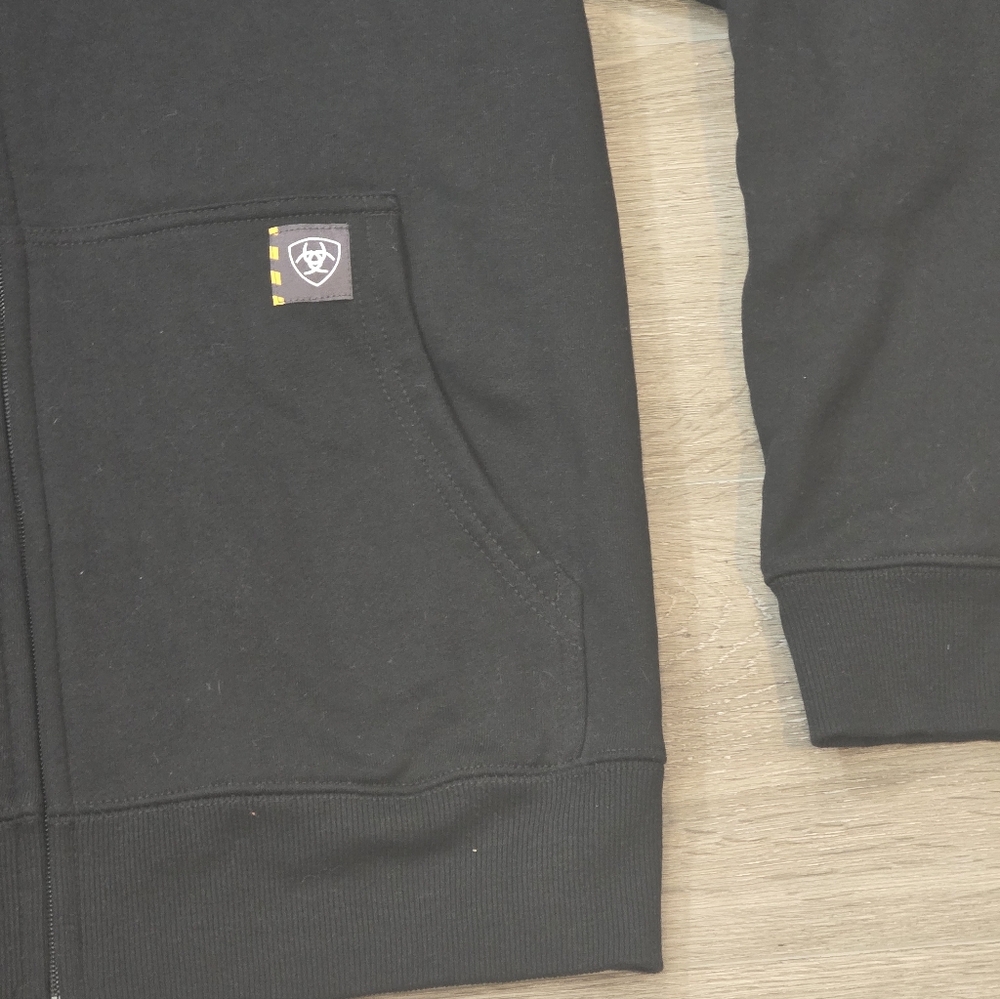 New Ariat Rebar Workwear Reflective Flag Full Zip Hoodie Mens Sz Small Black - Picture 7 of 9